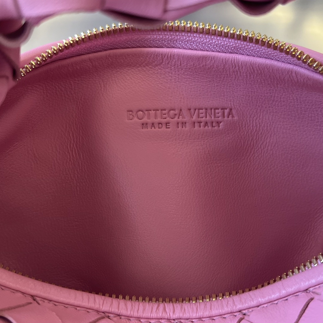 Small Jodie Intrecciato Leather Shoulder Bag Pink Purple